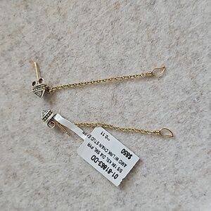 Lagos Diamond Triangle Stud with gold chain convertible earrings